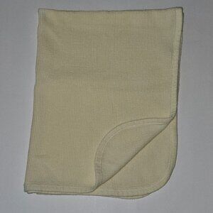 VTG Carter's Solid Yellow Waffle Knit 100% Cotton Thermal Blanket Lovey 27"x33"